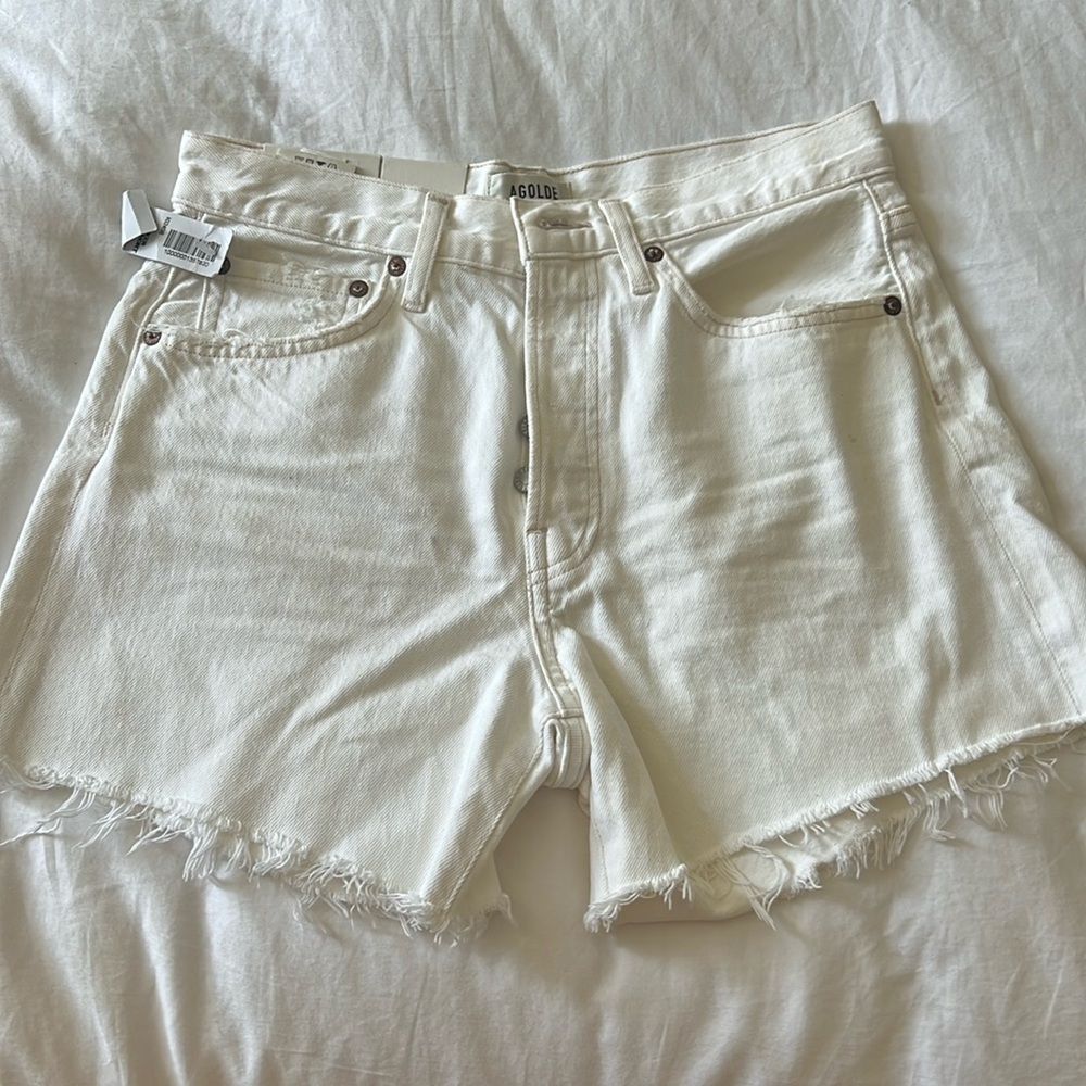 NWT AGOLDE Parker Long Short in Panna Cotta